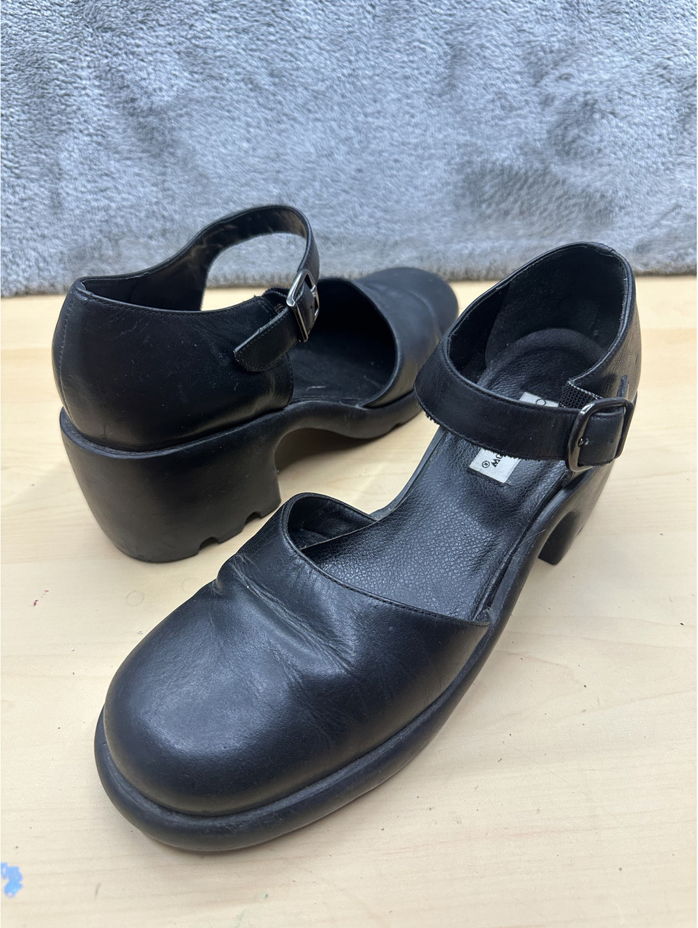 Croft & Barrow Black Leather Mary Jane Heels Vintage Inspired Preppy Twee